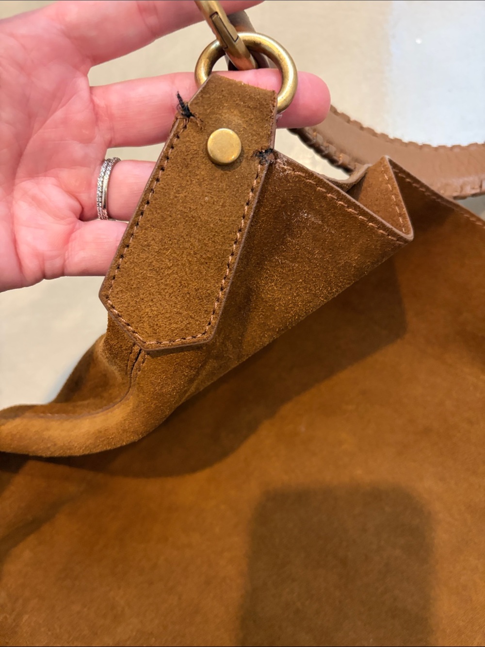 Banana Republic Suede Hobo Bag in Chestnut Brown - Picture 4 of 6